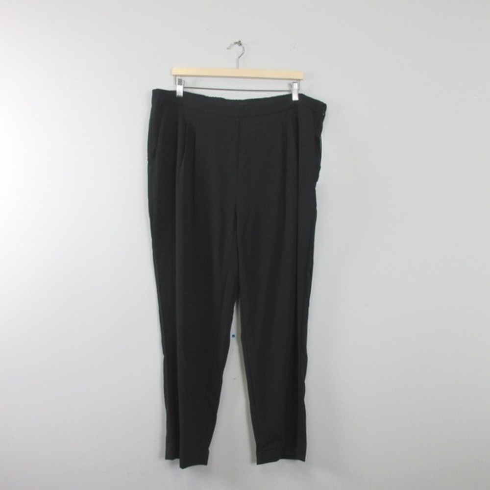 Ministry of Supply Women Swift Drape Pants‎ 16 Black Stretch Side Zip Casual 364